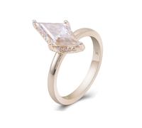 The Wedding Ring 14K Rings for Women Real Gold Yellow Moissanite Rhombus Size J 1/2 Fashion for Wife Engagement Jewelry