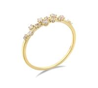 The Wedding Ring, Aaaaa Cubic Zirconia Ring 18K Yellow Gold White Round Cubic-Zirconia Size K 1/2 Stackable Knuckle for Women Valentines Day
