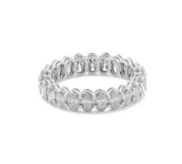 The Wedding Ring, Knuckle Ring 18.1K White Gold Elegant with Oval Moissanite Size H 1/2