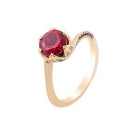 The Wedding Ring Lab Created Ruby Band Ring 9K Gold Twisted Design Size R 1/2 Fashion for Sister Valentines Day Jewelry