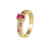 The Wedding Ring Lab Made Ruby Ring 18K Gold Au750 Elegant Size S 1/2 Modern for Wife Mothers Day Jewelry