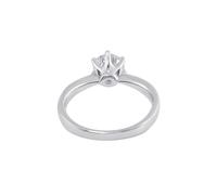 The Wedding Ring, Marriage Rings for Women Silver 6 Prongs Round with Moissanite 14K White Gold Size H 1/2