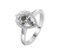 The Wedding Ring Pear Engagement Ring 9K White Gold Moissanite Teardrop Size R 1/2 Popular for Sister Birthday Jewelry