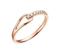 The Wedding Ring, Rose Gold Costume Jewelry Ring 14K with 0.11Ct Diamond Size H 1/2