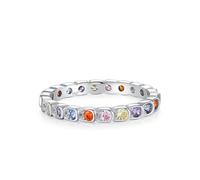 The Wedding Ring Sterling Silver Rings for Women S925 2.5mm Cubic-Zirconia Channel Setting with Zircon Size L 1/2 Gifts for Ladies Mother Premium