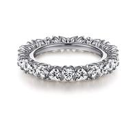 The Wedding Ring, Unusual Gifts for Women Round Sterling Silver with Cubic Zirconia for Valentine's Day