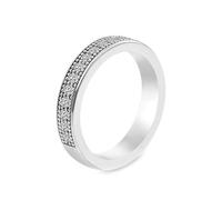 The Wedding Ring, White Gold Wedding Band Hers 14K Eternity Band with Round Moissanite Size S 1/2