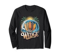 The Wedge Newport at the Beach Shore Break Surf Scene Long Sleeve T-Shirt