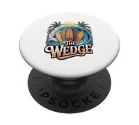 The Wedge Newport at the Beach Shore Break Surf Scene PopSockets Adhesive PopGrip