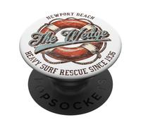 The Wedge Newport Beach Surf Rescue Vintage Nautical Style PopSockets Adhesive PopGrip