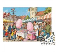 The Weekend Market Cotton Candy Drift Wooden Jigsaw Puzzle Waterproof 1000 Piece Puzzles for Adults Gifts Fun Challenging Games