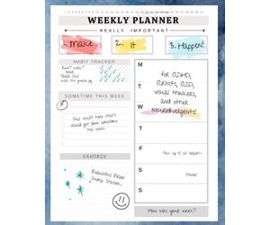 The Weekly Planner for ADHD: Executive Function Planning for ADHD, Artists, ASD, Visual Thinkers, and other Neurodivergents (Divergent Planners)