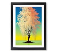 The Weeping Willow Tree Framed Wall Art Print A2 Black