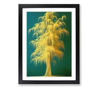 The Weeping Willow Tree Framed Wall Art Print A2 Black
