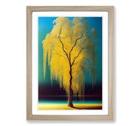 The Weeping Willow Tree Framed Wall Art Print A2 Oak