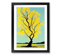 The Weeping Willow Tree Vol.1 Framed Print | A2 Black Framed Wall Art | Ready to Hang | Modern Floral Picture | Living Room Bedroom Lounge Office