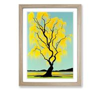 The Weeping Willow Tree Vol.1 Framed Print | A2 Oak Framed Wall Art | Ready to Hang | Modern Floral Picture | Living Room Bedroom Lounge Office