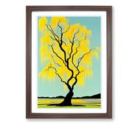 The Weeping Willow Tree Vol.1 Framed Print | A2 Walnut Framed Wall Art | Ready to Hang | Modern Floral Picture | Living Room Bedroom Lounge Office