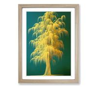 The Weeping Willow Tree Vol.2 Framed Print | A2 Oak Framed Wall Art | Ready to Hang | Modern Floral Picture | Living Room Bedroom Lounge Office