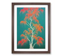 The Weeping Willow Tree Vol.3 Framed Print | A2 Walnut Framed Wall Art | Ready to Hang | Modern Floral Picture | Living Room Bedroom Lounge Office