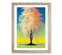 The Weeping Willow Tree Vol.4 Framed Print | A2 Oak Framed Wall Art | Ready to Hang | Modern Floral Picture | Living Room Bedroom Lounge Office