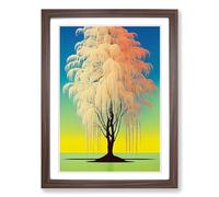 The Weeping Willow Tree Vol.4 Framed Print | A2 Walnut Framed Wall Art | Ready to Hang | Modern Floral Picture | Living Room Bedroom Lounge Office