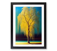 The Weeping Willow Tree Vol.5 Framed Print | A2 Black Framed Wall Art | Ready to Hang | Modern Floral Picture | Living Room Bedroom Lounge Office