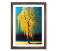 The Weeping Willow Tree Vol.5 Framed Print | A2 Walnut Framed Wall Art | Ready to Hang | Modern Floral Picture | Living Room Bedroom Lounge Office