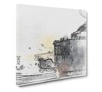 The West Pier on Brighton Beach Canvas Print | Gallery Wrapped 30mm Frame Wall Art | 14x14 inches | Ready to Hang | Coastal Seascape Picture | Living Room Bedroom Lounge Office