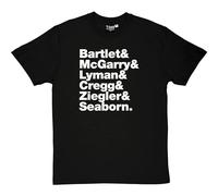 The West Wing Line Up En'S Mens T-Shirt Printed Graphic Top Unisex Black Tee S