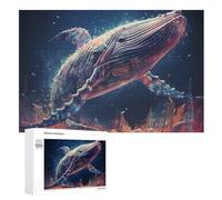 The Whale Puzzles 1000 Pieces Wooden Jigsaw Puzzle for Adults Brain Exercise Challenge Game Gift for Kids Children Jigsaws （75×50cm）