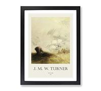 The Whale Ship By Joseph Mallord William Turner Exhibition Museum Painting Framed Print | A4 Black Framed Wall Art | Ready to Hang | Modern Vehicle Picture | Living Room Bedroom Lounge Office