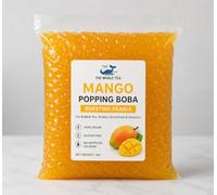 The Whale Tea Mango Popping Boba Bursting Pearls for Bubble Tea, Made with Real Fruit Juice, 100% Vegan, Gluten Free, 1kg