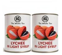The Whale Tea Premium Lychees in Light Syrup 565g - Authentic Tropical Taste (Pack Of 2)