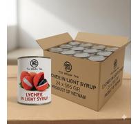 The Whale Tea Premium Lychees in Light Syrup 565g X 12 Cans - Authentic Tropical Taste (Pack of 12, 12, count)