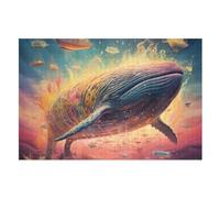 The Whale Wooden Jigsaw Puzzles, 1000 Piece Puzzle Board Game, Best Gift for Adults And Kids, Family Game, （75×50cm）