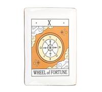 The Wheel of Fortune Vintage Tarot Trinket Dish - Symbolizing Luck & Destiny - Gold Edging - For Jewelry, Keys & Small Treasures - Part of the Vintage Tarot Collection - Practical & Decorative