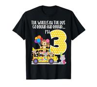 The Wheels On The Bus 3rd Birthday 3 Yrs Old Family Matching T-Shirt