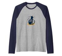 The Whisker Whisperer Cat Lover Design with Paw Raglan Baseball Tee, Men, Navy/Athletic Heather, XXL