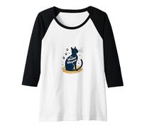 The Whisker Whisperer Cat Lover Design with Paw Raglan Baseball Tee, Women, Black/White, XL