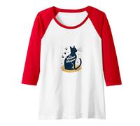The Whisker Whisperer Cat Lover Design with Paw Raglan Baseball Tee, Women, Red/White, S
