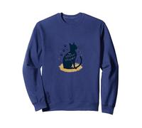 The Whisker Whisperer Cat Lover Design with Paw Sweatshirt, Adult Unisex, Navy, XL