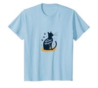 The Whisker Whisperer Cat Lover Design with Paw T-Shirt, Kids, Baby Blue, 8 Years