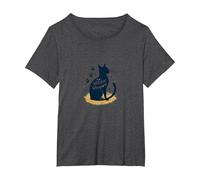 The Whisker Whisperer Cat Lover Design with Paw T-Shirt, Women's Plus, Dark Heather Grey, 2X