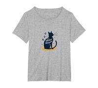 The Whisker Whisperer Cat Lover Design with Paw T-Shirt, Women's Plus, Heather Grey, 4X