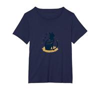 The Whisker Whisperer Cat Lover Design with Paw T-Shirt, Women's Plus, Navy, 2X