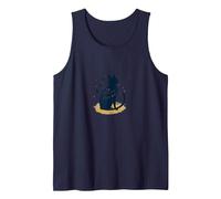 The Whisker Whisperer Cat Lover Design with Paw Tank Top, Men, Navy, M