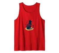 The Whisker Whisperer Cat Lover Design with Paw Tank Top, Men, Red, L
