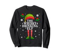 The Whisky Drinking Elf Matching Christmas Whisky Funny Sweatshirt