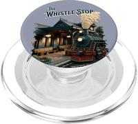 The Whistle Stop : Train Station and Steam Train vintage PopSockets PopGrip for MagSafe